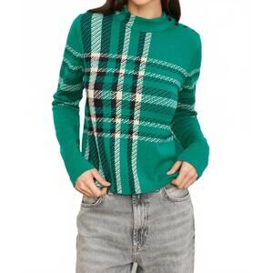 NEW ALDO MARTINS plaid mockneck sweater in kamuk